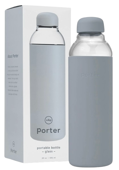 Glass Water Bottle - Slate (20 oz size)