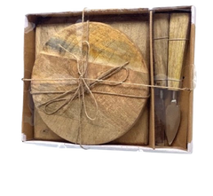 Cheese Serving Set, 4 pc- Dark Wood