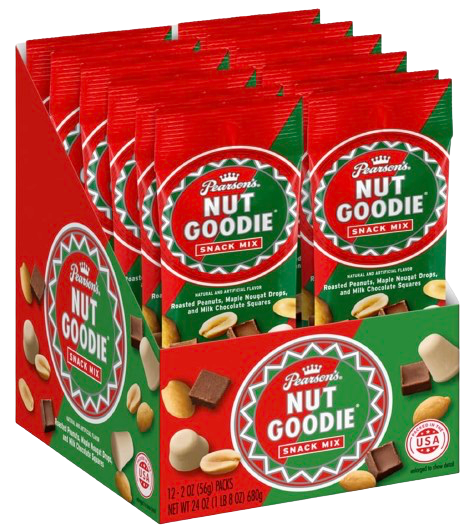 Original Nut Goodie On-the-go Snack Mix with Roasted Peanuts, Maple Nougat Drops and Milk Chocolate Squares (12 Pack)