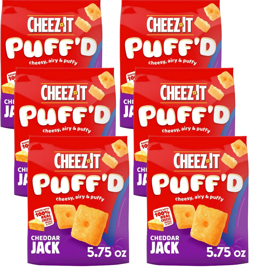 Puff'd Cheddar Jack Cheesy Baked Snacks (6 Pack)