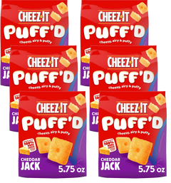 Puff'd Cheddar Jack Cheesy Baked Snacks (6 Pack)