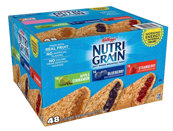 Nutri Grain Soft Bake Breakfast Cereal Bars (16 Apple Cinnamon, 16 Blueberry, 16 Strawberry)