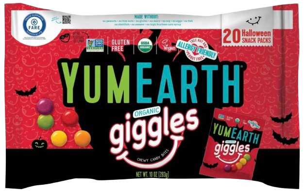 Organic Halloween Giggles Chewy Candy Bites (20 Snack Bags)