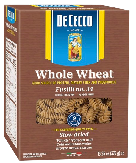 Whole Wheat Fusilli Pasta