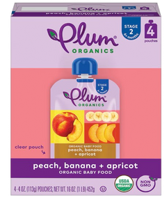Peach, Banana & Apricot Pouch (4 Pack)