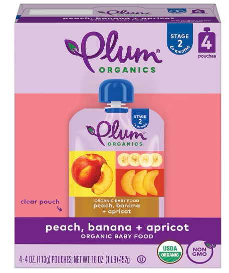 Peach, Banana & Apricot Pouch (4 Pack)