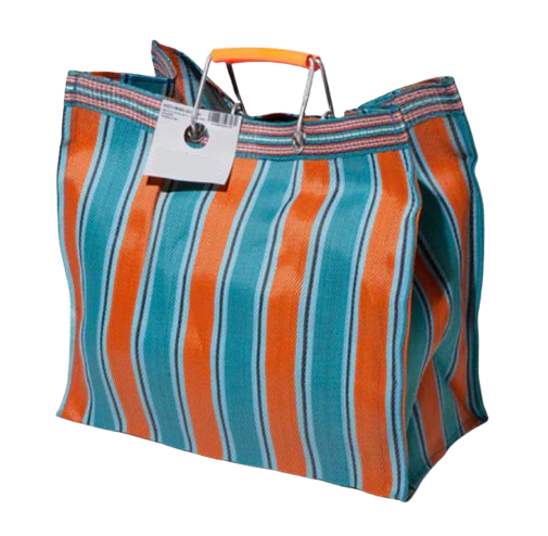 Stripe Tote Bag Square - Orange x Blue