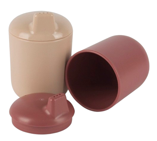 BIO Sippy Cup Set - Ruby Red/Tan