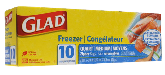 Freezer Zipper Bags - Quart