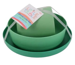 Green Plastic Dinnerware Set - Green (3 Pcs)