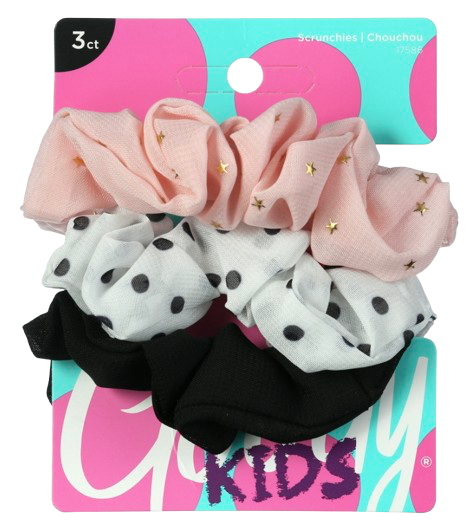 Girls Posh Scrunchies Assorted Colors (3 CT)