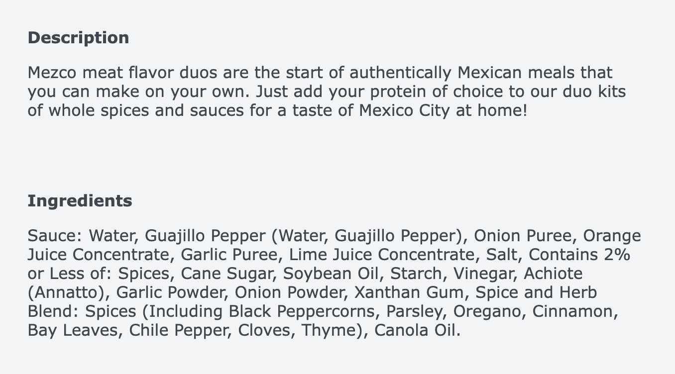 Ingredients