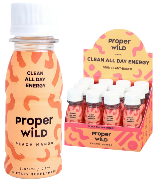 Clean All Day Energy Shots - Peach Mango (12 Pack)