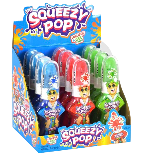 Mr. Squeezy Lollipop & Gel Candy (12 Pack)