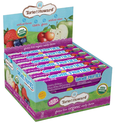 Organic Sour Berry Chewie Fruities Candy Stick (18 Pack)