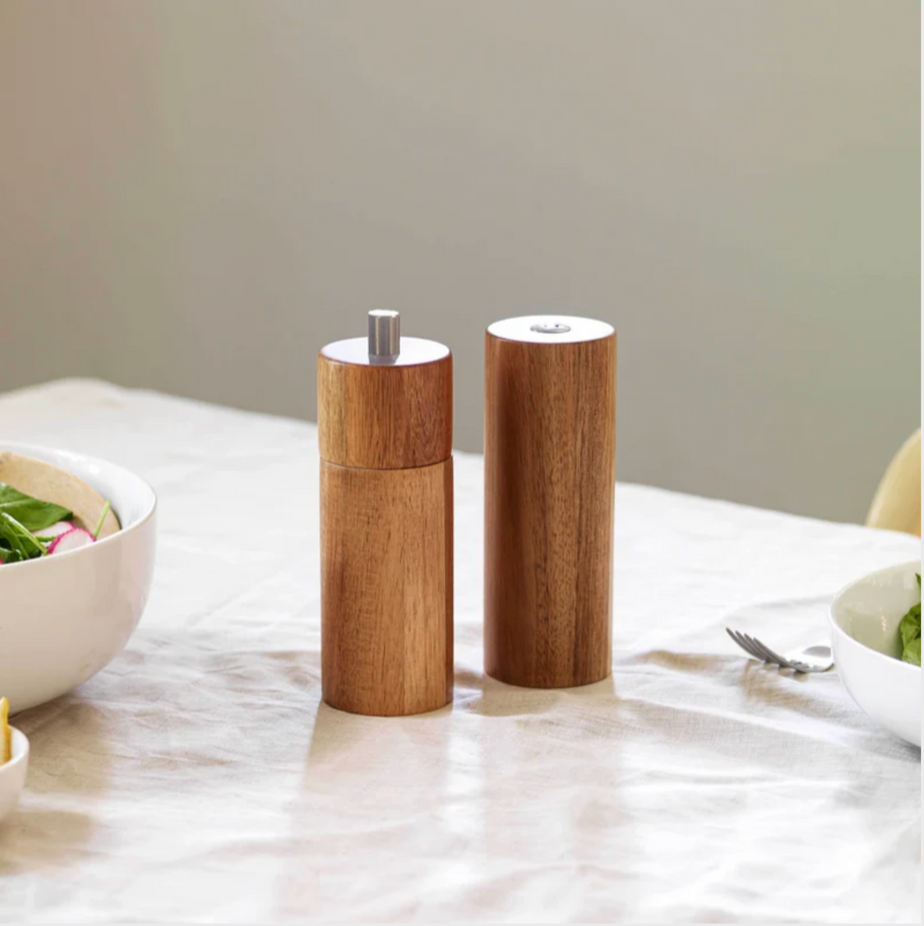 Acacia Wood Pepper Grinder and Salt Shaker set