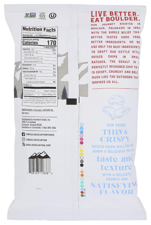 Avocado Oil Thin & Crispy Potato Chips Classic Sea Salt