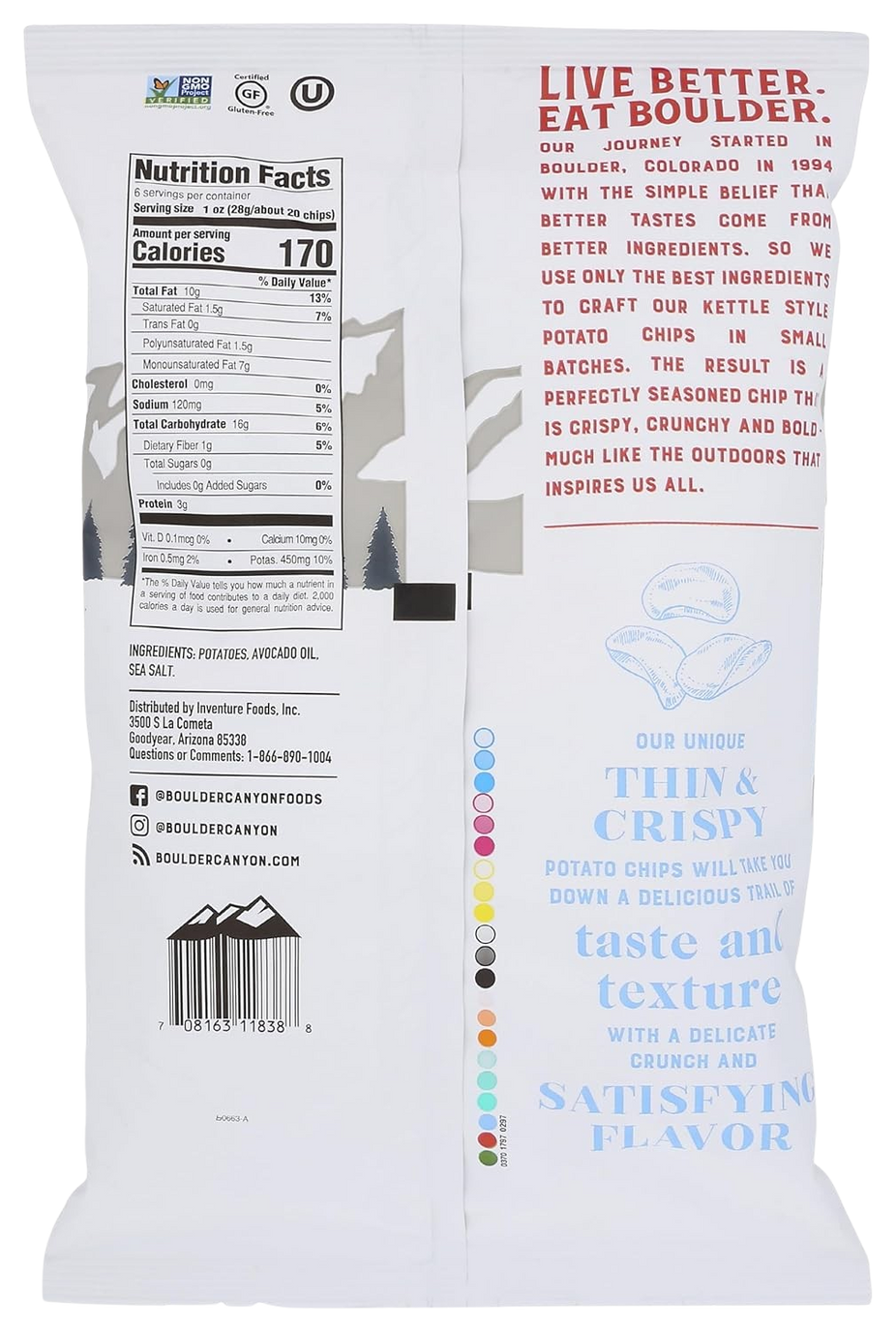 Avocado Oil Thin & Crispy Potato Chips Classic Sea Salt