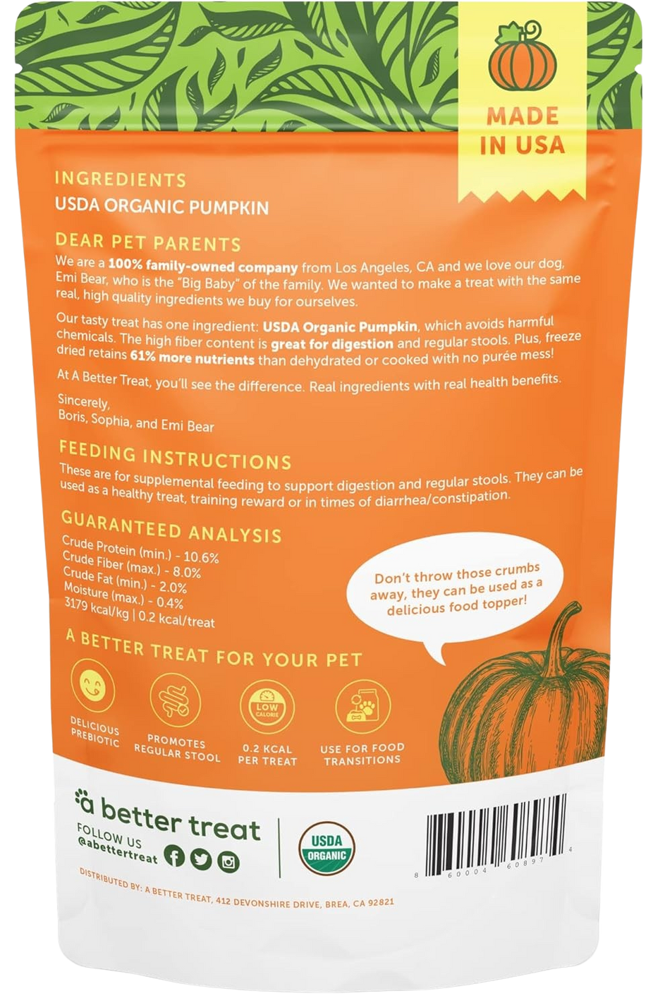 Pumpkin Dog and Cat Treats