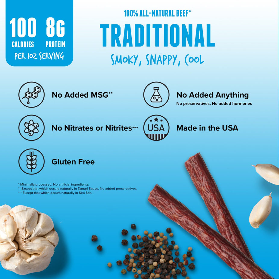 100% All-Natural Beef Sticks - Traditional (16 CT)