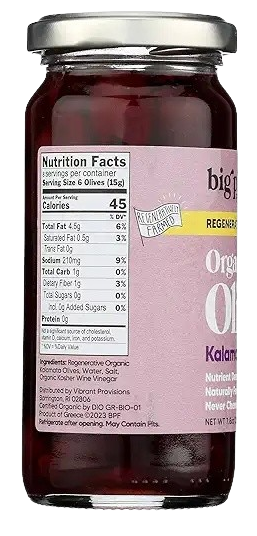 Regenerative Organic Kalamata Pitted Olives