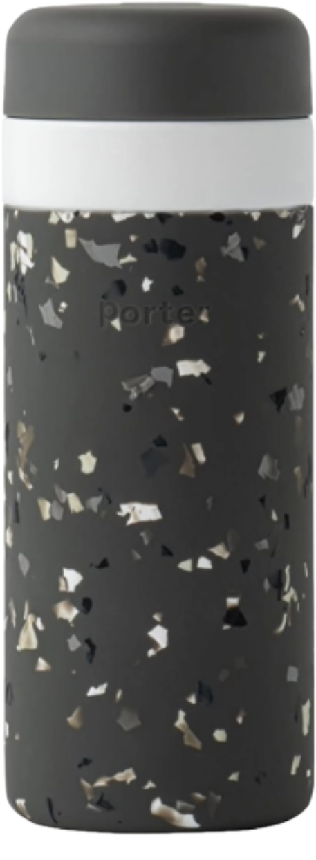 Porter Insulated Ceramic Large Bottle 16oz - Terrazzo Charcoal