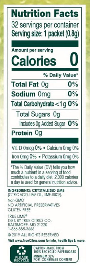 True Lime Crystalized Lime Powdered Drink Mix (32 CT)