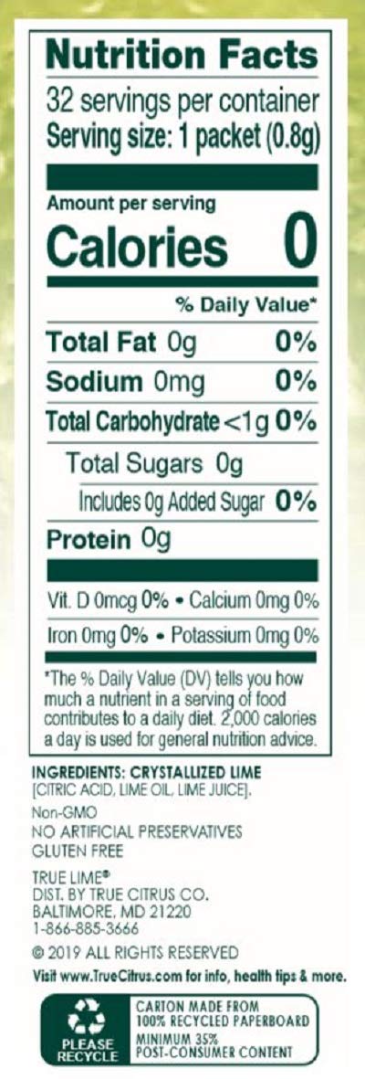 True Lime Crystalized Lime Powdered Drink Mix (32 CT)