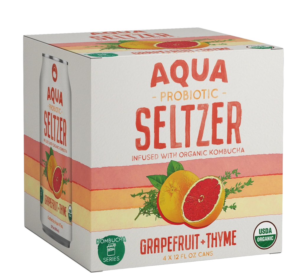 Organic Grapefruit + Thyme Probiotic Seltzer (4 Pack)