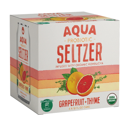 Organic Grapefruit + Thyme Probiotic Seltzer (4 Pack)