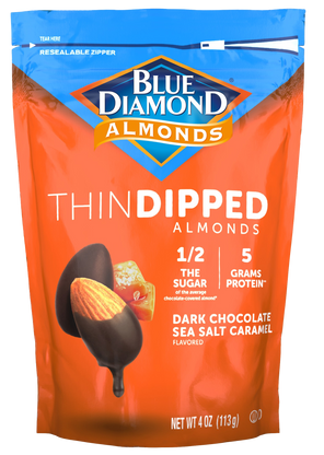 Dark Chocolate Sea Salt Carmel Thin Dipped Almonds