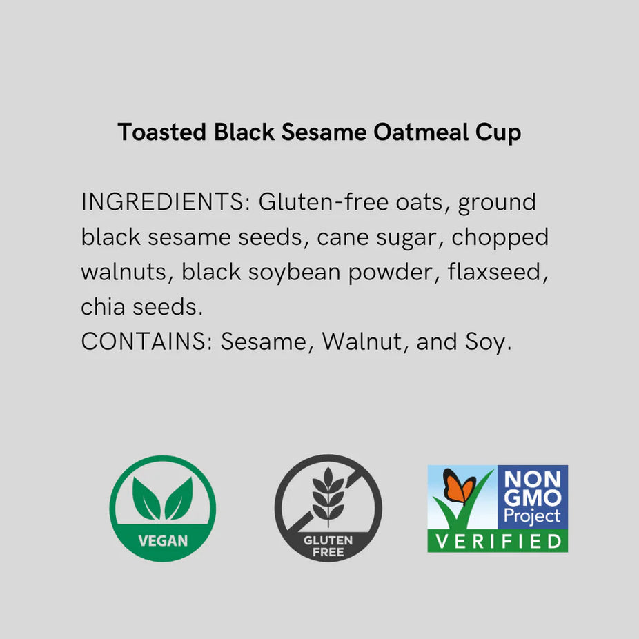 Toasted Black Sesame Oatmeal (6 Pack)