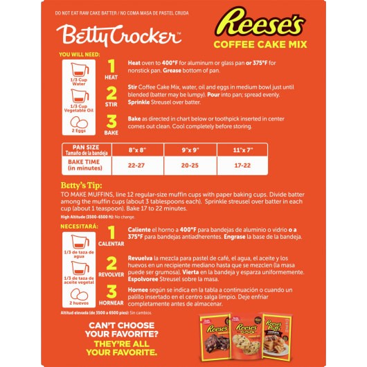 Reese's Peanut Butter Coffee Cake Mix