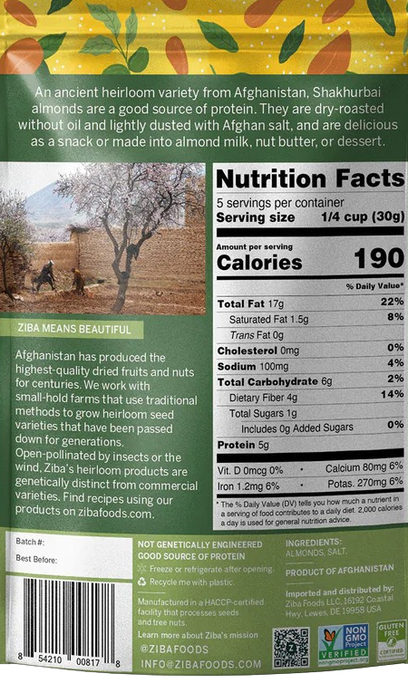 Shakhurbai Roasted Almonds with Salt (6 Pack)