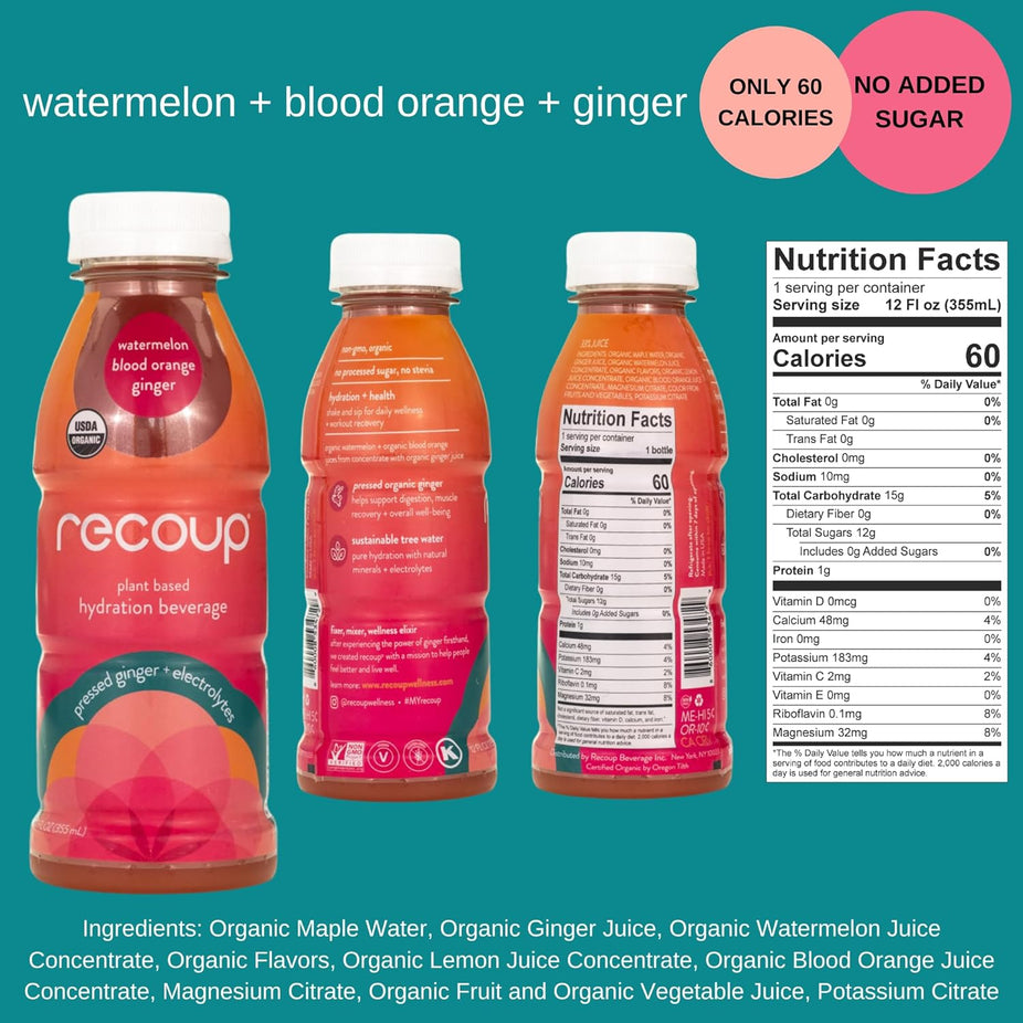 Organic Watermelon - Blood Orange - Ginger - Hydration Beverage
