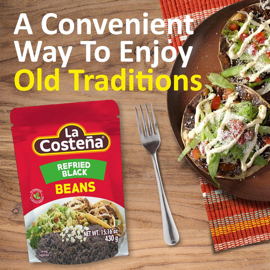 Refried Black Beans, Microwaveable