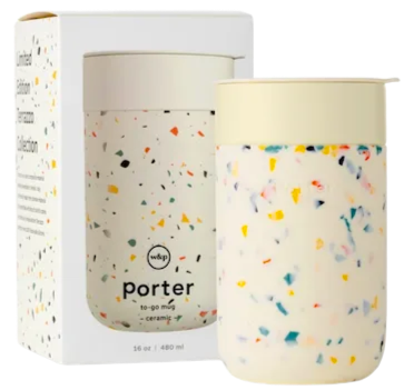 Ceramic Travel Mug - 16oz - Terrazzo Cream