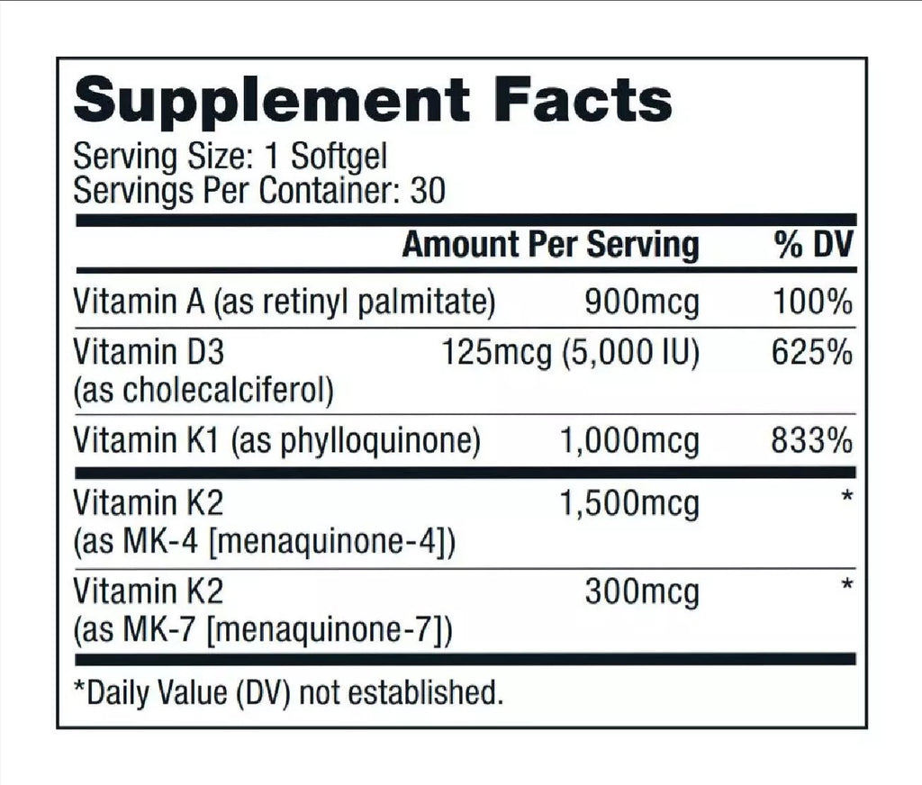 Bulletproof Vitamins A-D-K Softgels (30 CT) – Martie