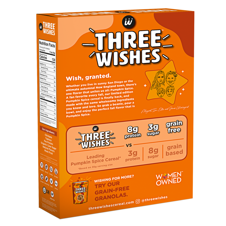 Three Wishes Grain Free Cereal - Pumpkin Spice