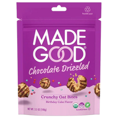 Birthday Cake Chocolate Drizzled Crunchy Oat Bites