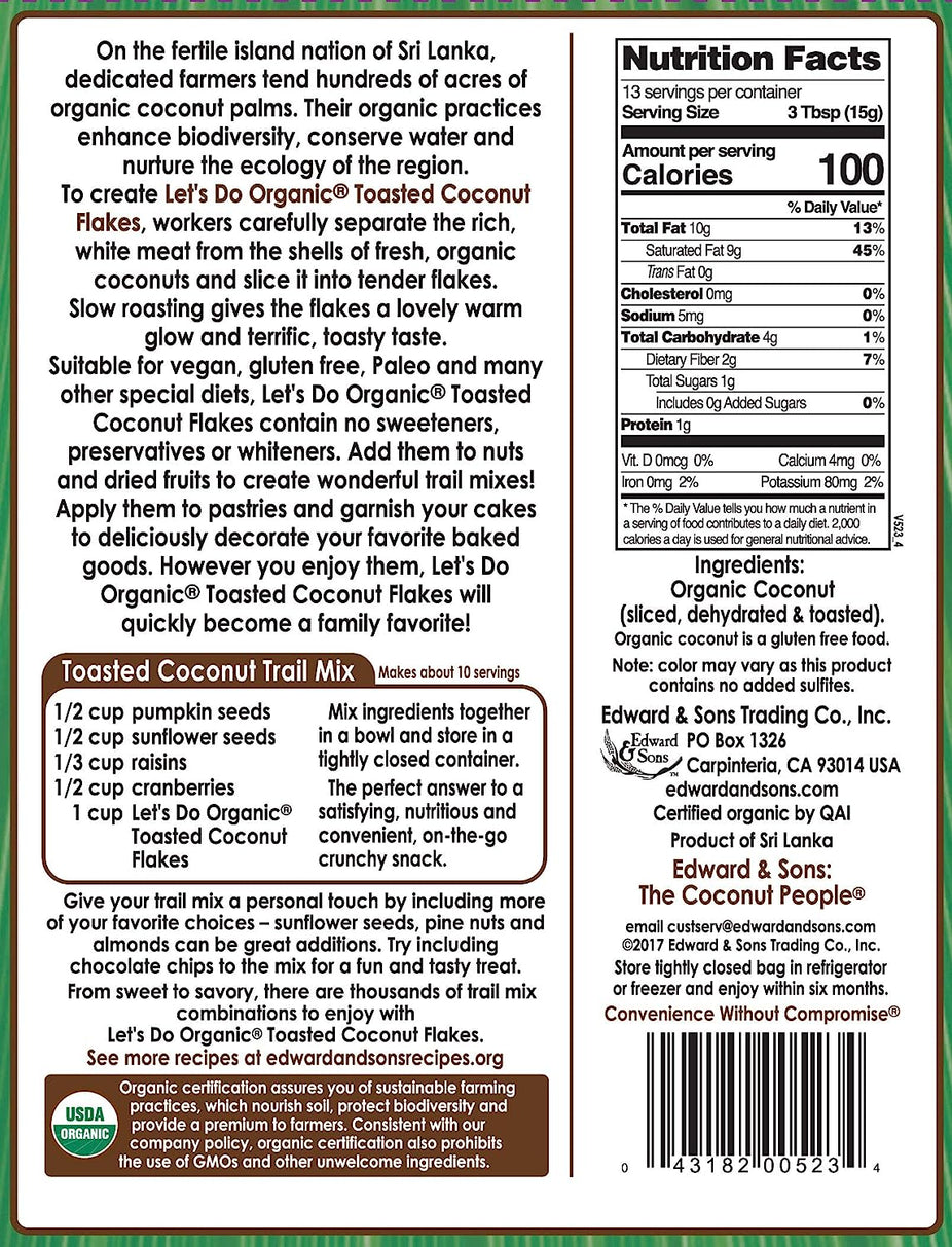 Organic Unsweetened Toasted Coconut Flakes