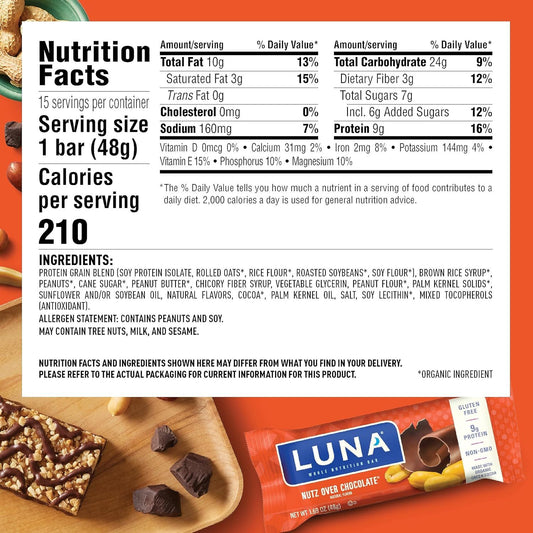 Nutz Over Chocolate Nutrition Bars (15 CT)