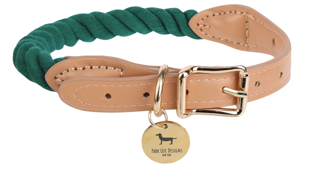 Park Life Designs Wander Rope Collar, Green (Medium) – Martie