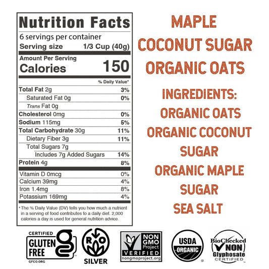 Regenerative Organic Oats Maple Coconut Sugar (3 Pack)