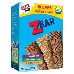 Chocolate Chip, Iced Oatmeal Cookie, and S'mores Organic Snack Bars Variety Pack (18 CT)