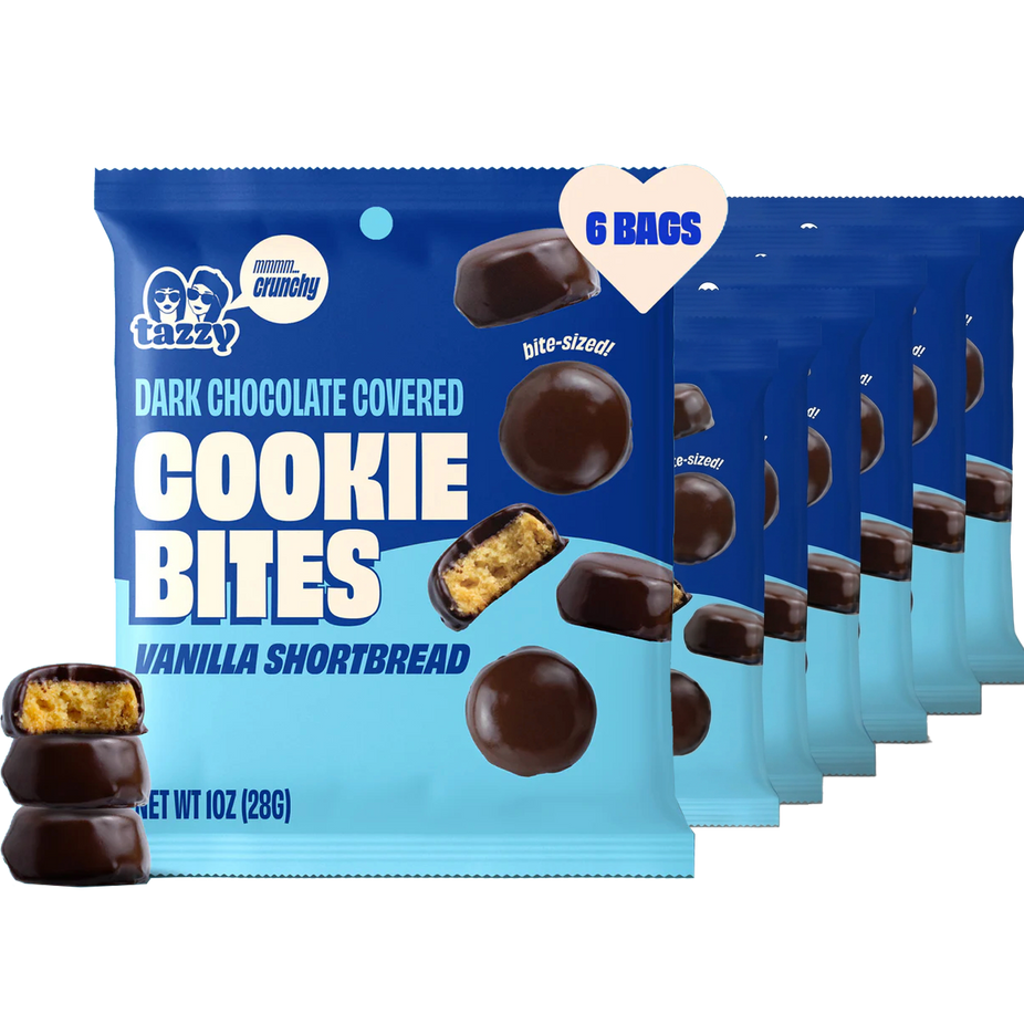 Dark Chocolate Vanilla Shortbread Cookie Bites (6 Pack)