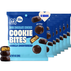 Dark Chocolate Vanilla Shortbread Cookie Bites (6 Pack)