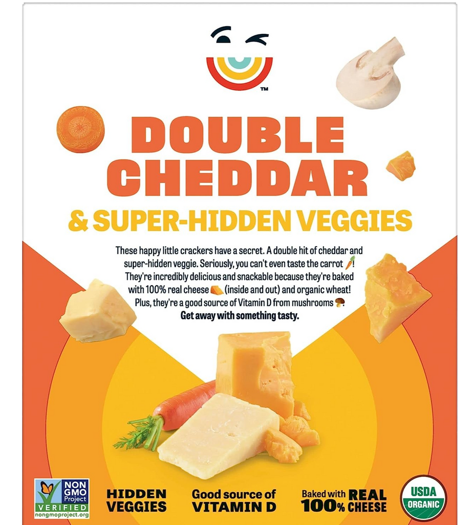 Double Cheddar Crackers Made with Cheese and Veggies
