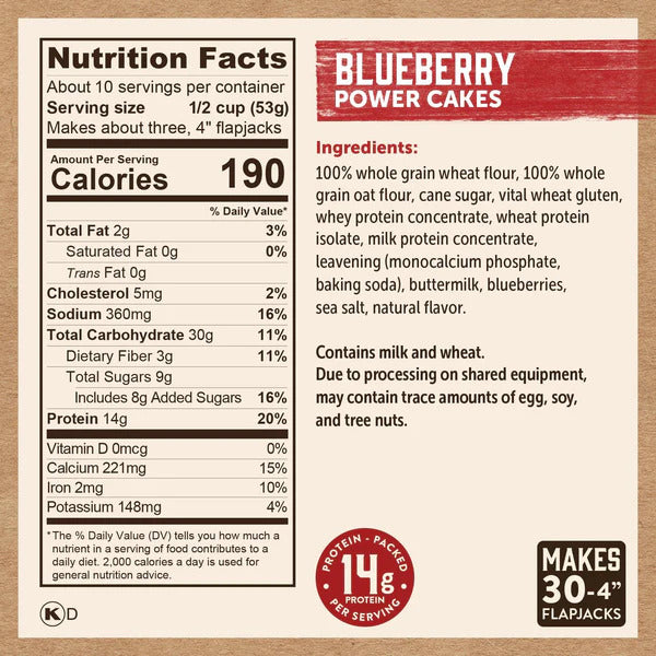 Power Cakes Blueberry Flapjack and Waffle Mix
