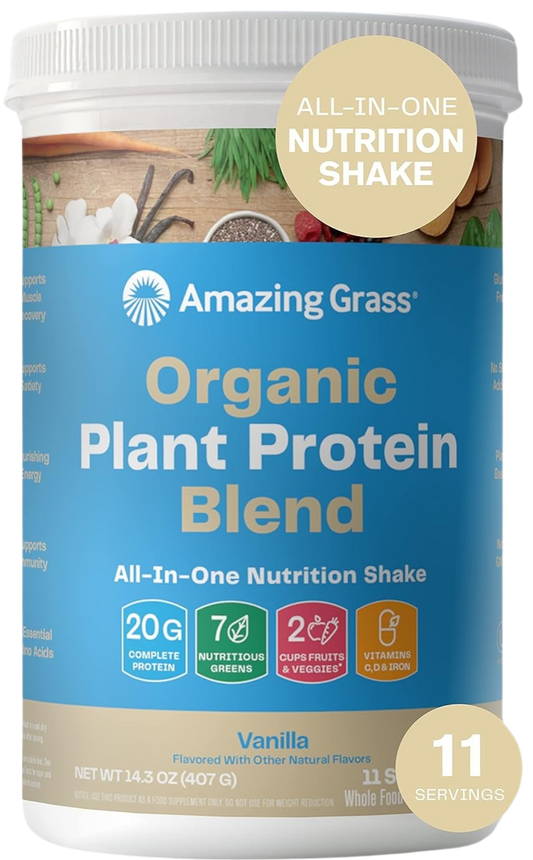 Organic Plant Protein Blend: Vanilla Vegan Protein Powder